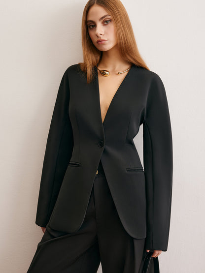 Kullanışlı Ayırıcı Düğme Sıkan Blazer