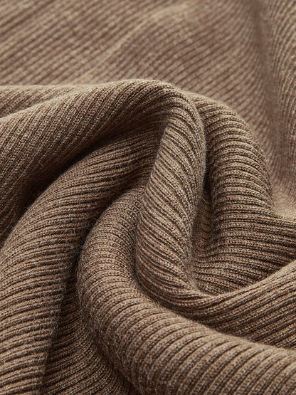 Karamel Renk Kesik Maxi Triko Etek