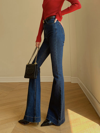 Kemer Olmadan İspanyol Paça Slim Denim Jeans