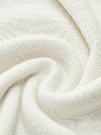Wool Blend Asymmetric Collar Knit Blouse