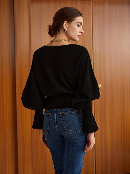 Büzgülü Kolları Olan Polar Sweatshirt