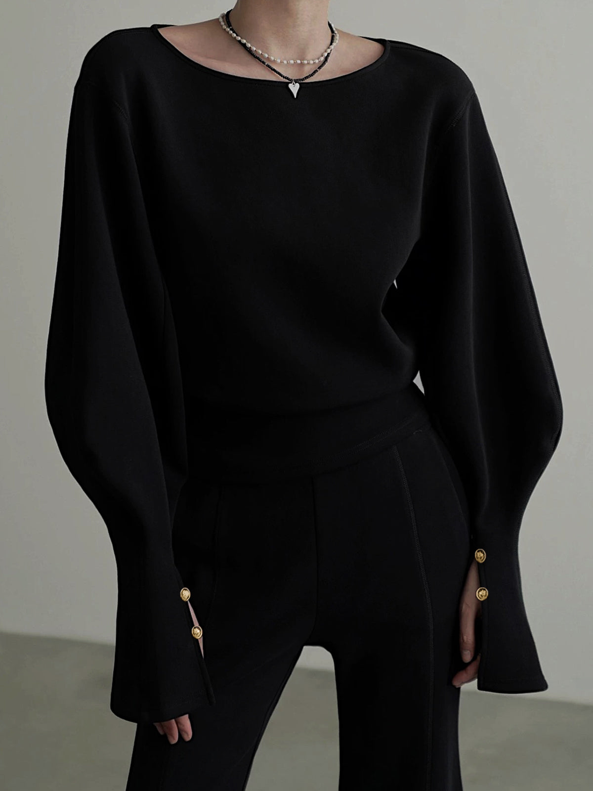 Büzgülü Kolları Olan Polar Sweatshirt