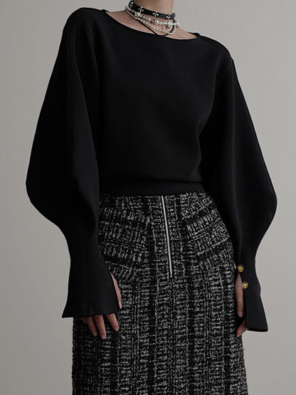 Büzgülü Kolları Olan Polar Sweatshirt