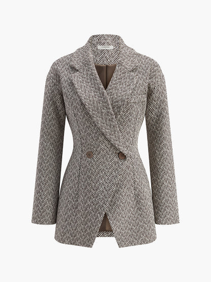 Chevron Yaka Büzgü Blazer