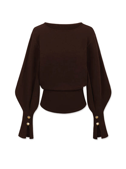 Büzgülü Kolları Olan Polar Sweatshirt