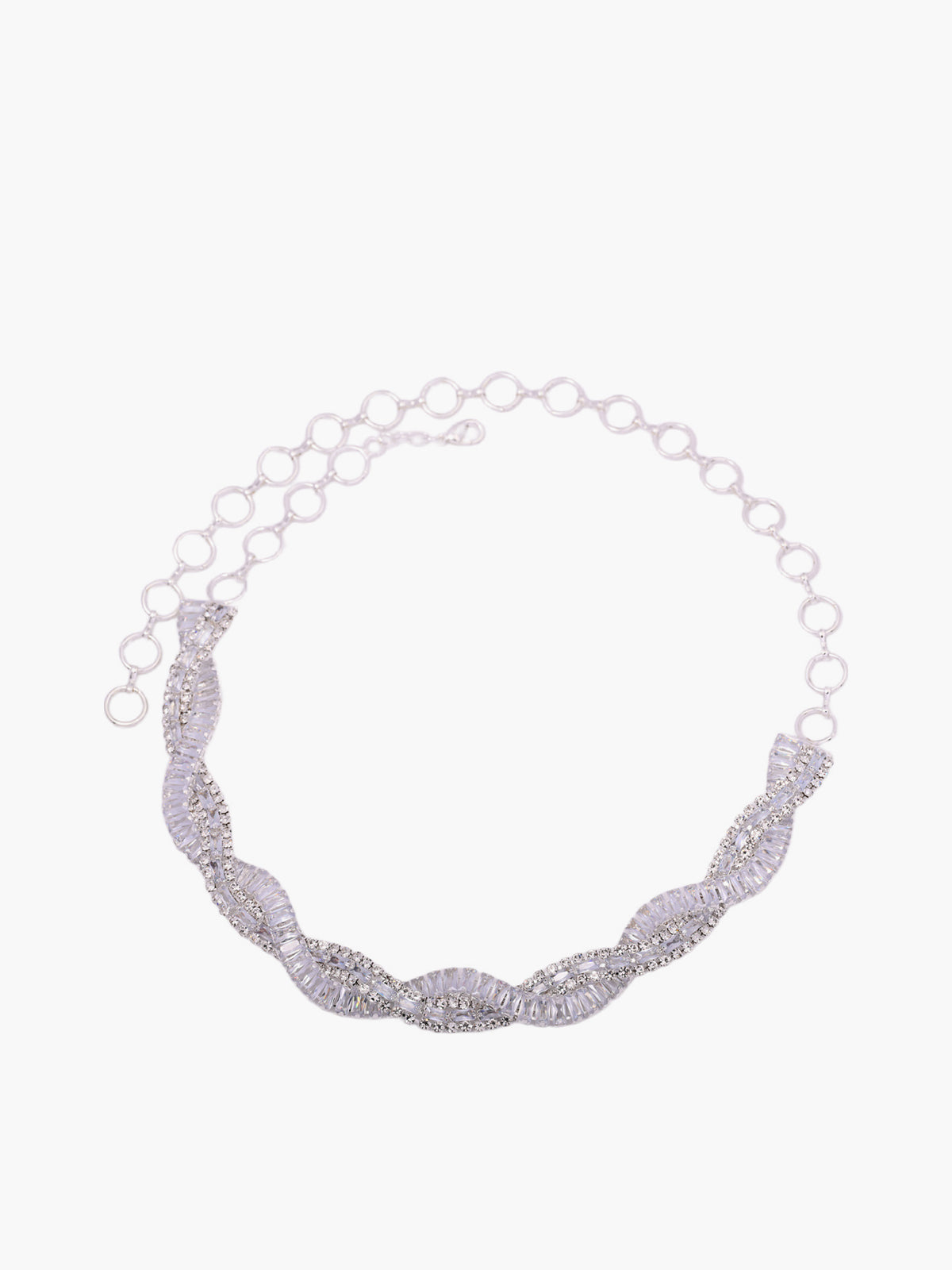 Rhinestone Twist Choker Kolye