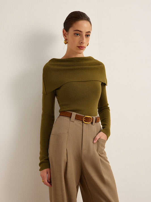 Yün Karışımlı Skinny Kazak