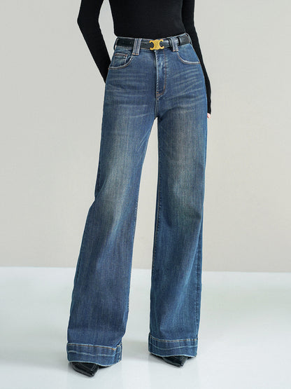 Kemer Olmadan Orta Bel Bootcut Kot Pantolon