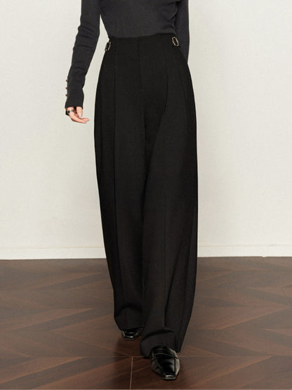 Plise Sırtlı Geniş Paça Pantolonlar