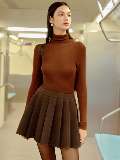 Pileli Keten Mini Etek