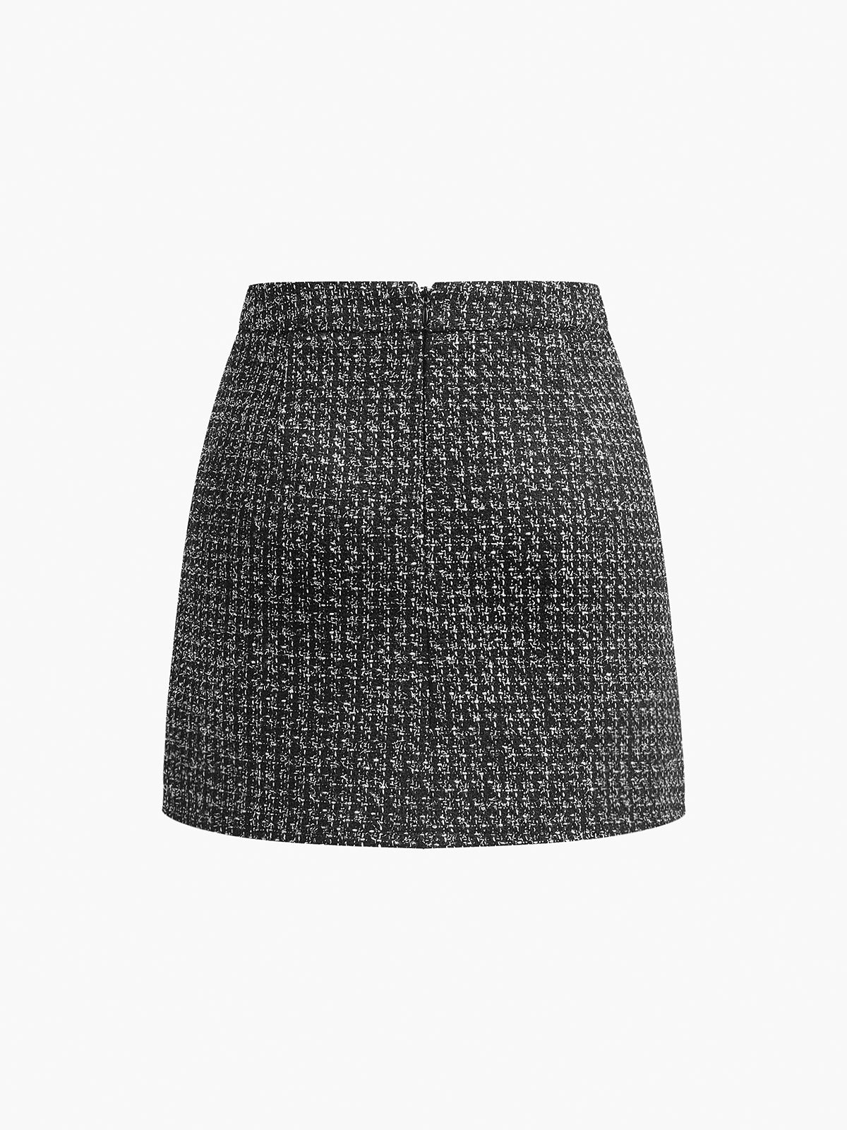 Tweed Fermuar A-Line Mini Etek