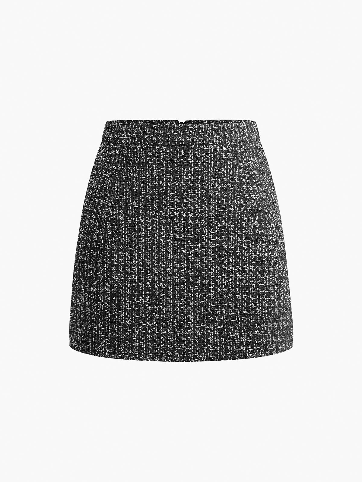 Tweed Fermuar A-Line Mini Etek
