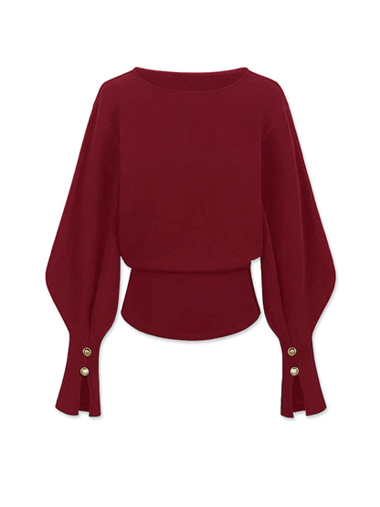 Büzgülü Kolları Olan Polar Sweatshirt
