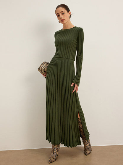 Marul Trim Ribbed Kısa Kazak