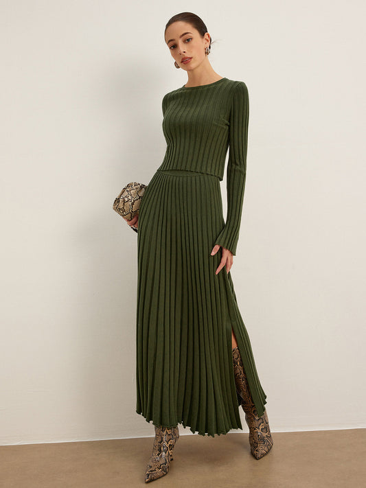 Marul Trim Ribbed Kısa Kazak