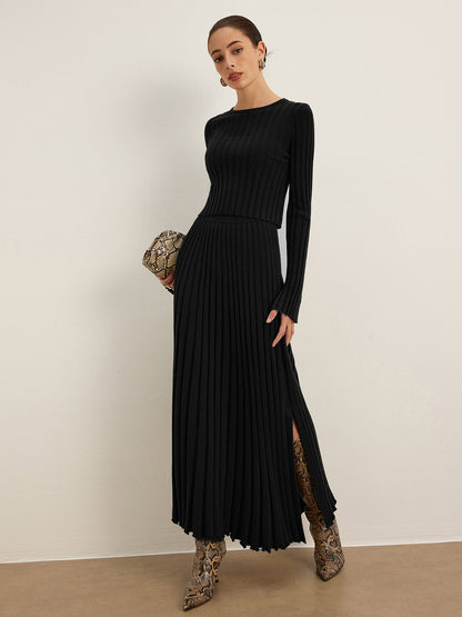 Marul Trim Ribbed Kısa Kazak