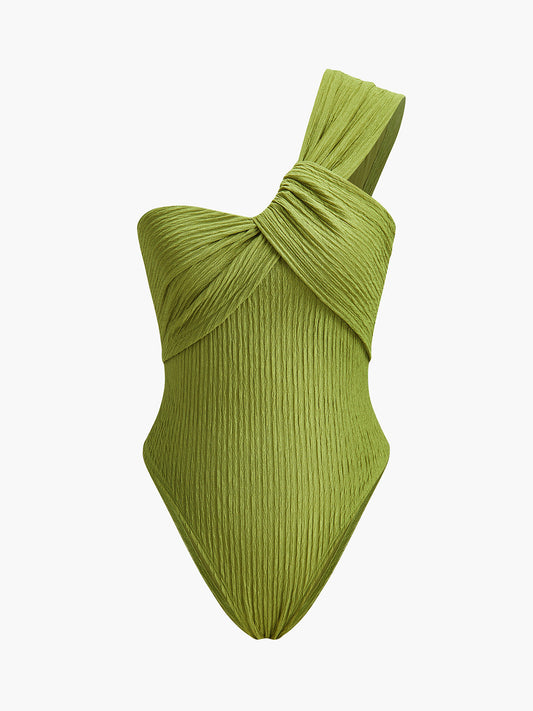 Dönme Ön Tek Omuzlu Bodysuit