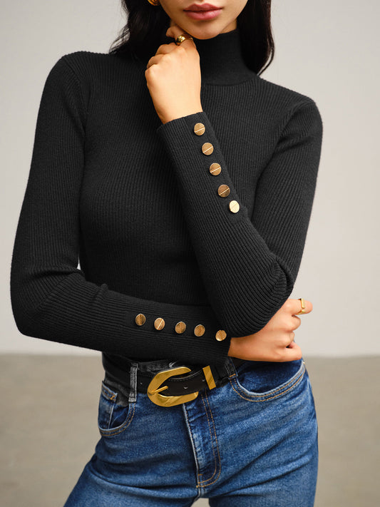 Çok Yönlü Mock Neck Skinny Kazak