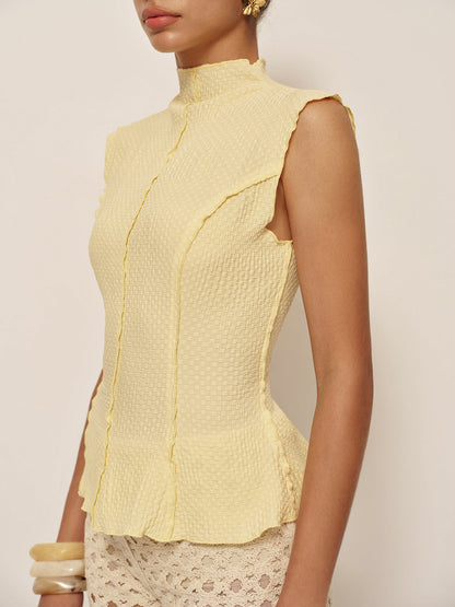 Yarı Şeffaf Dokulu Peplum Üst