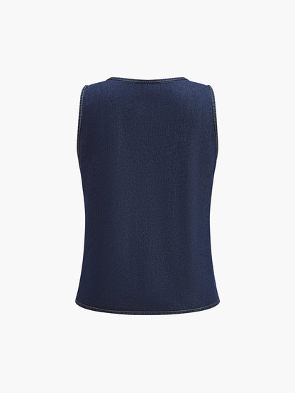 Denim Bağlama Ön Şort Seti