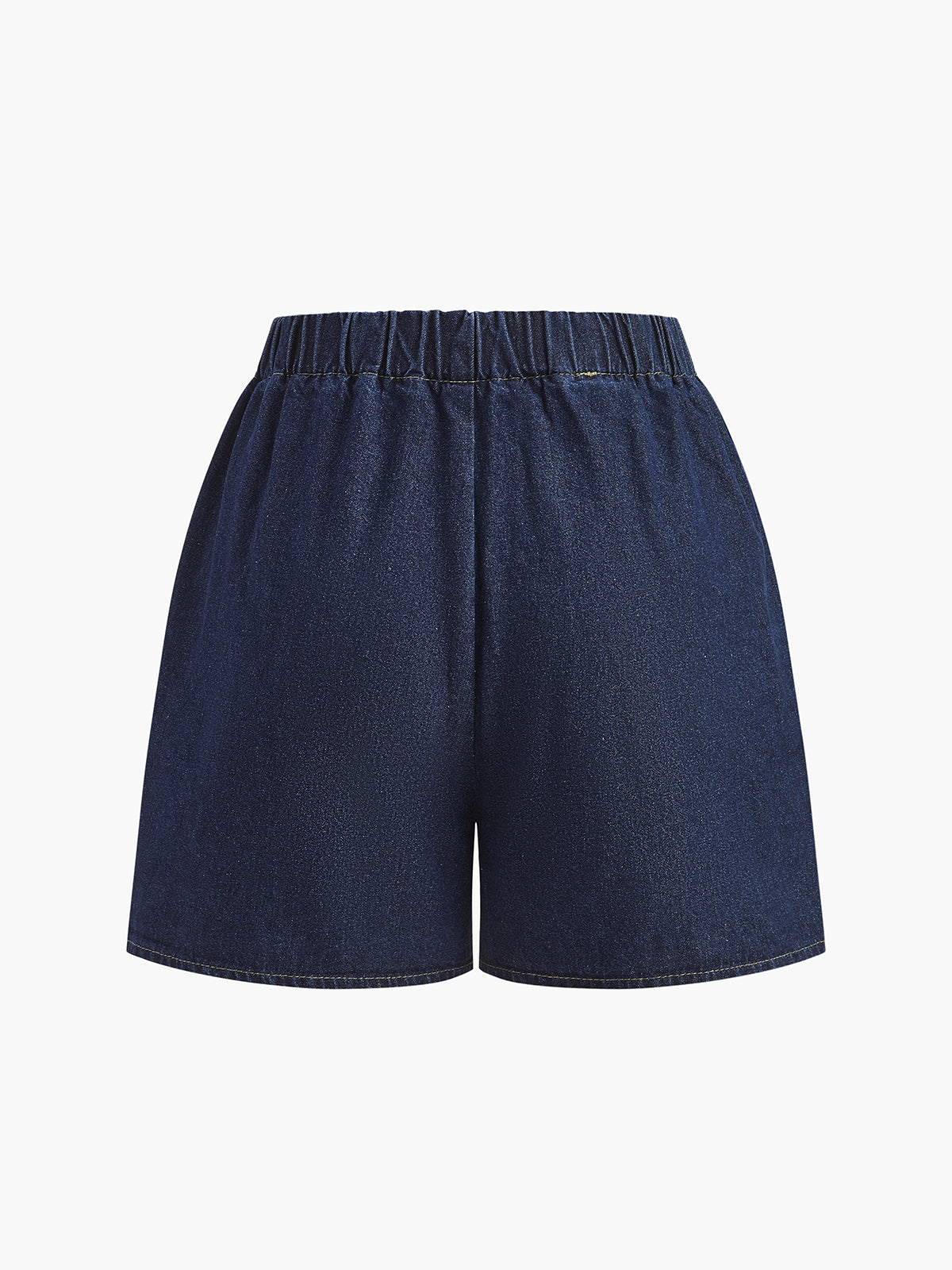 Denim Bağlama Ön Şort Seti