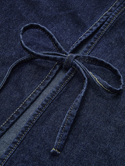 Denim Bağlama Ön Şort Seti