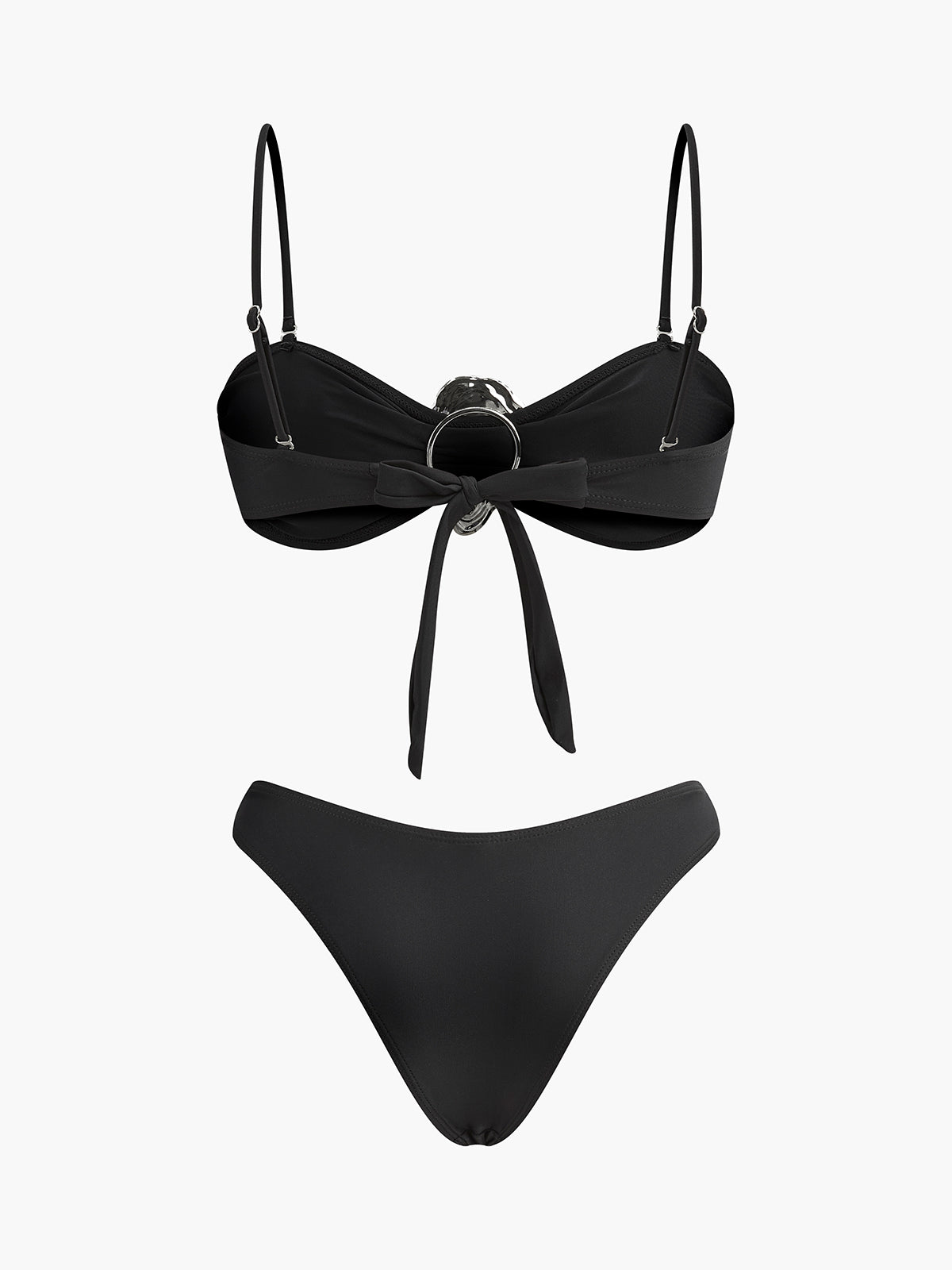 Metal Detaylı Ön Bağlamalı Bikini Seti