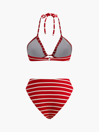 Eşleşen Şortlu Çizgili Bikini
