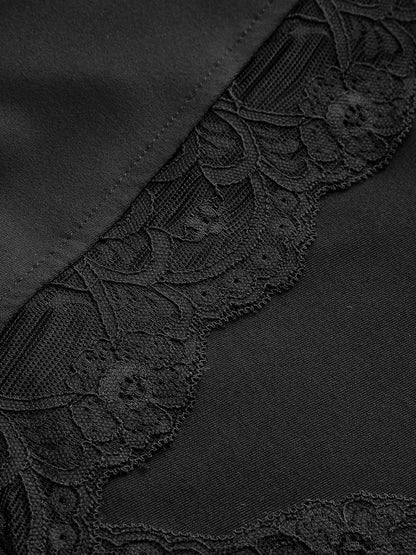 Lace Appliqué V-Neck T-Shirt
