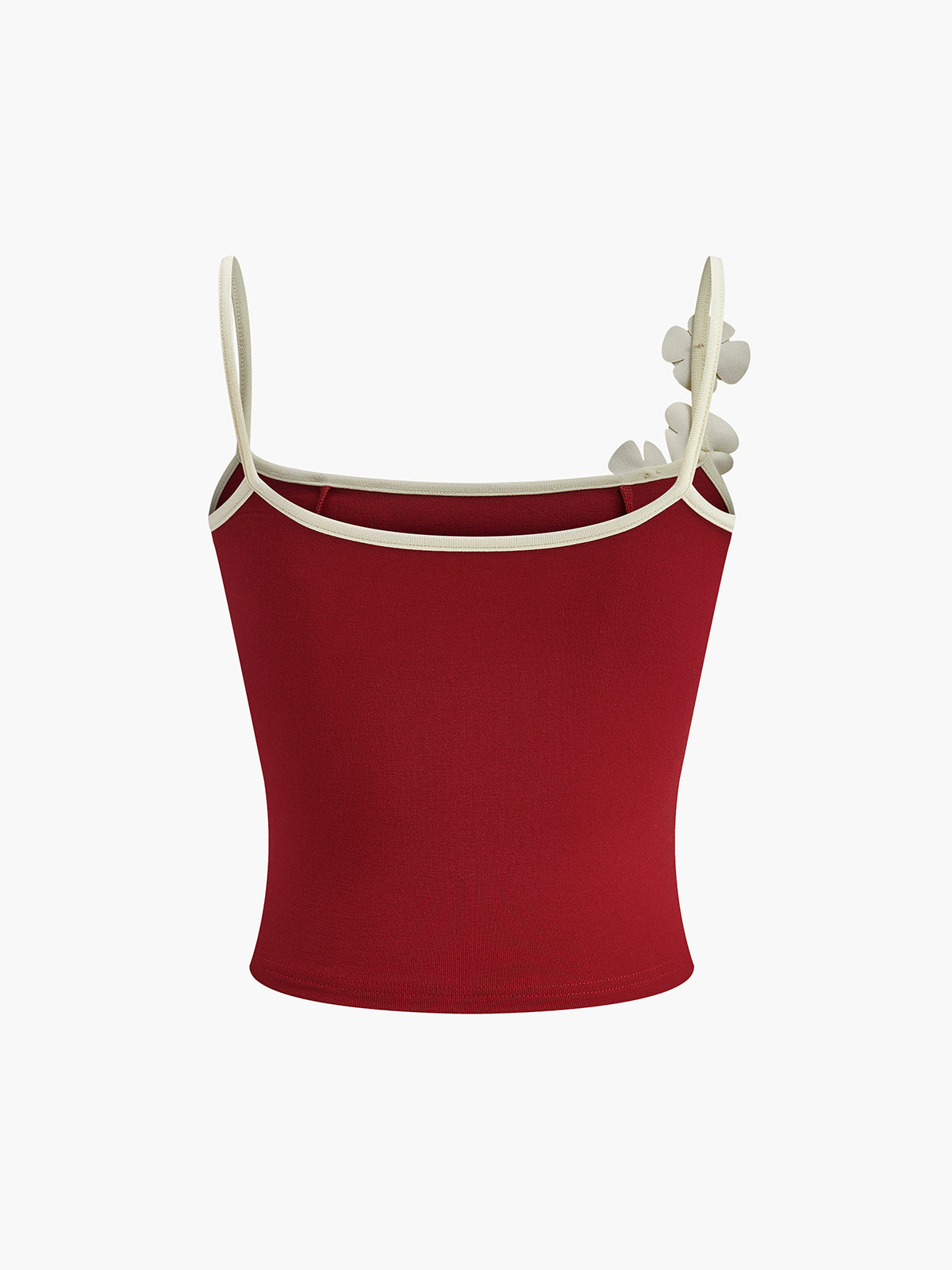 Çiçek Desenli Kontrast Kenar Bodycon Atlet Üst
