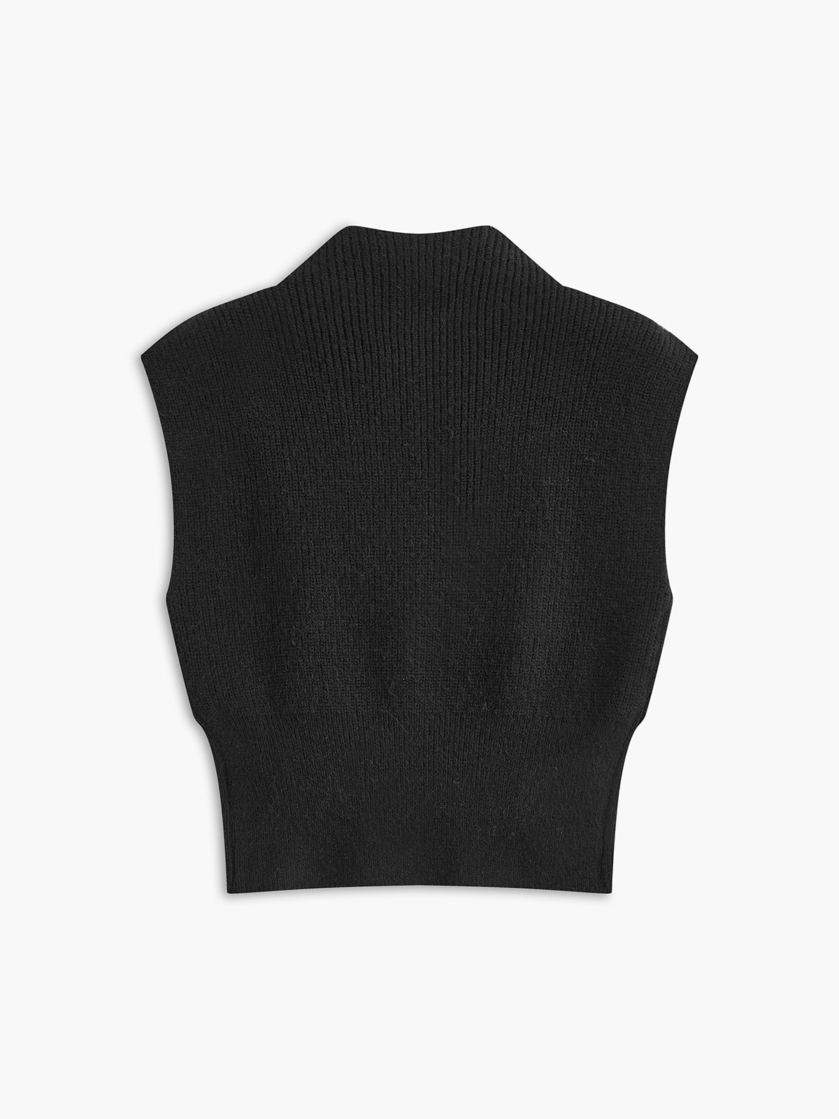 Yüksek Yaka Nakışlı Çiçekli Kazak Yelek