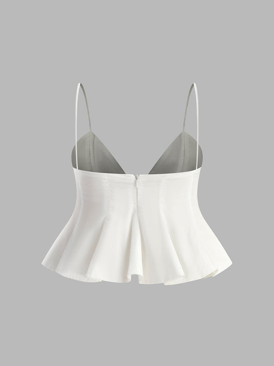 Peplum Spagetti Askılı Bluz