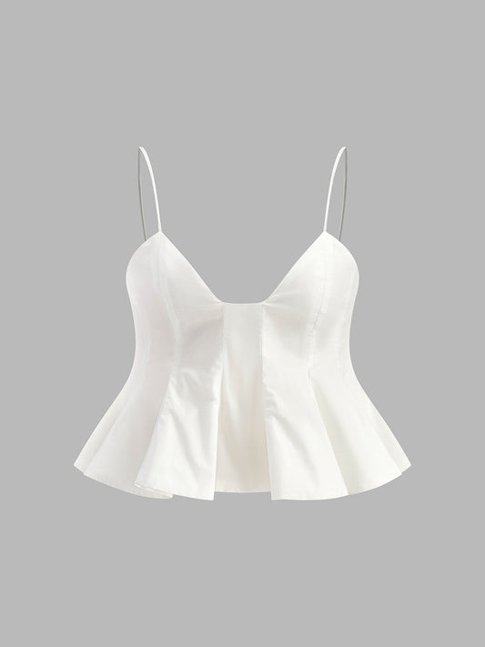Peplum Spagetti Askılı Bluz