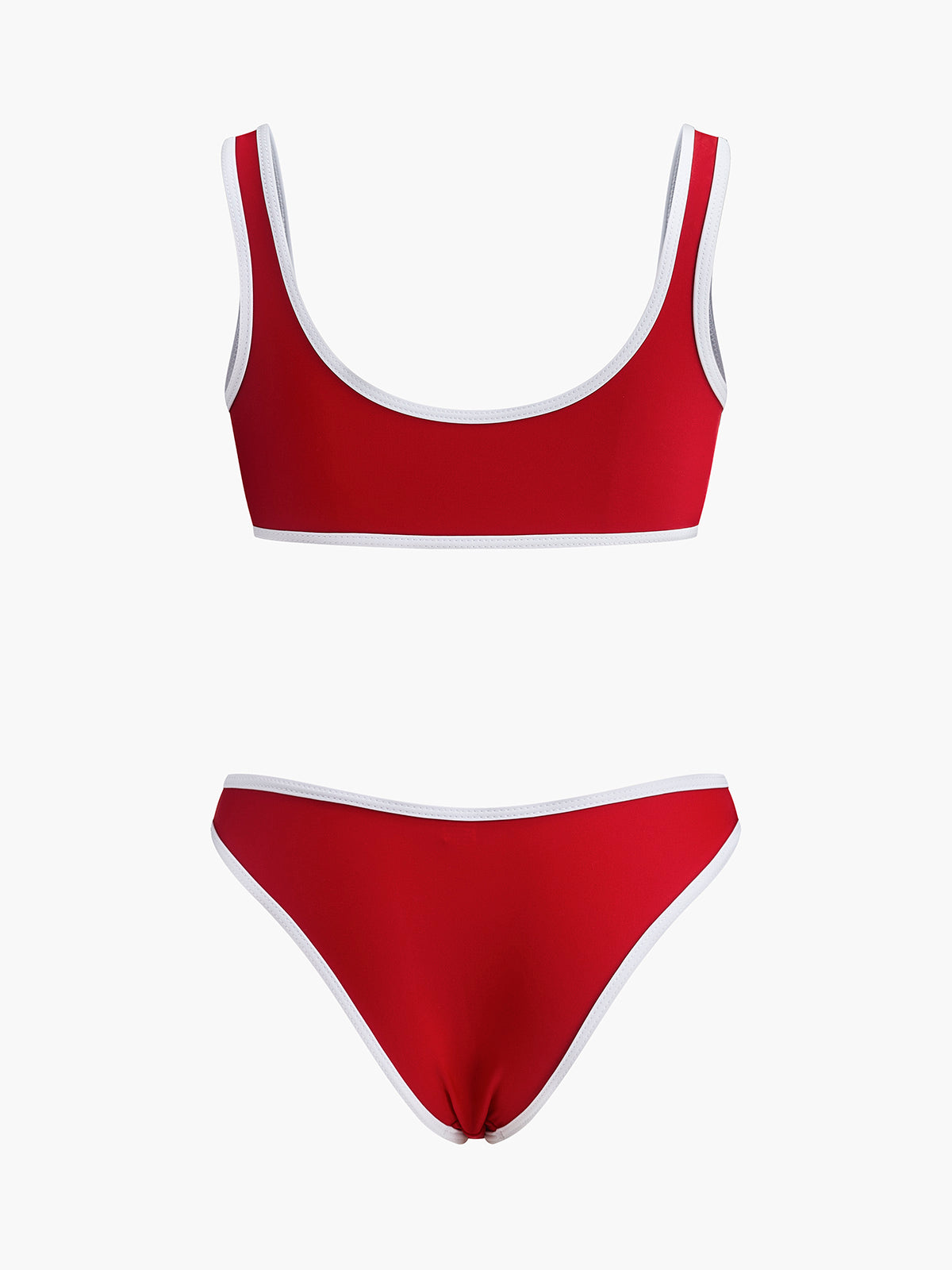 Kontrast Detaylı Yuvarlak Yaka Bikini Seti