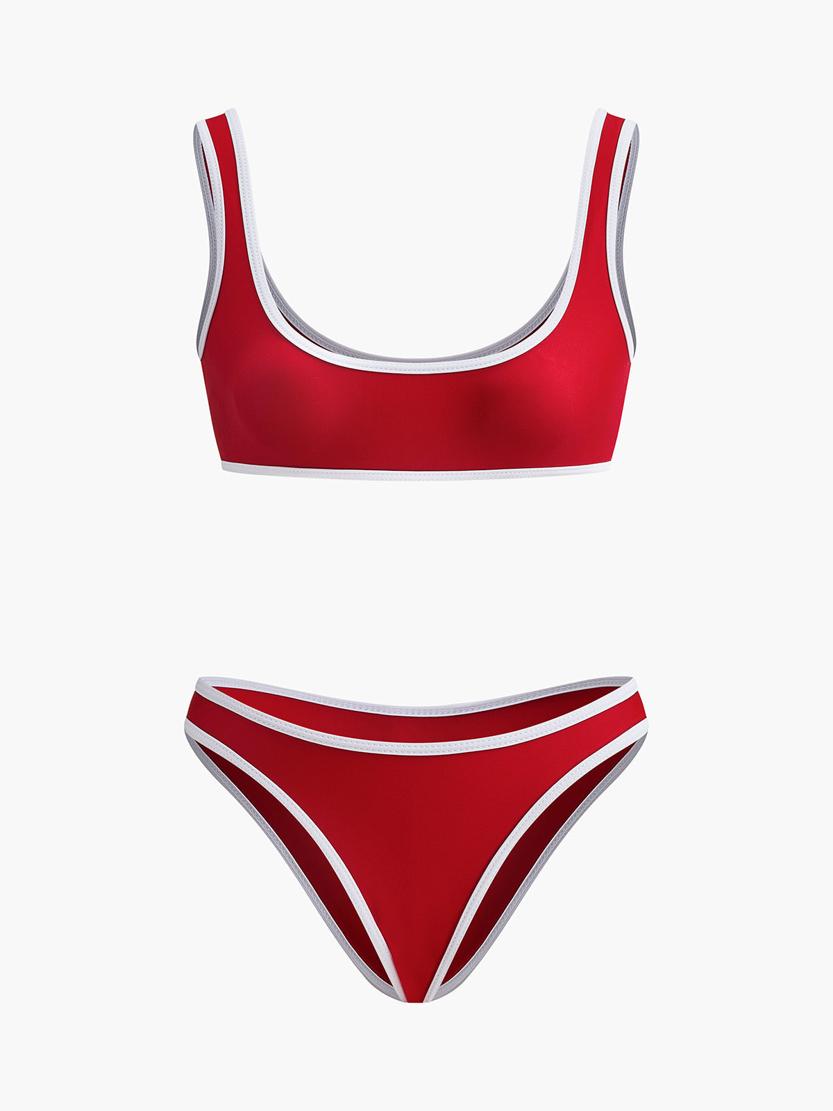 Kontrast Detaylı Yuvarlak Yaka Bikini Seti