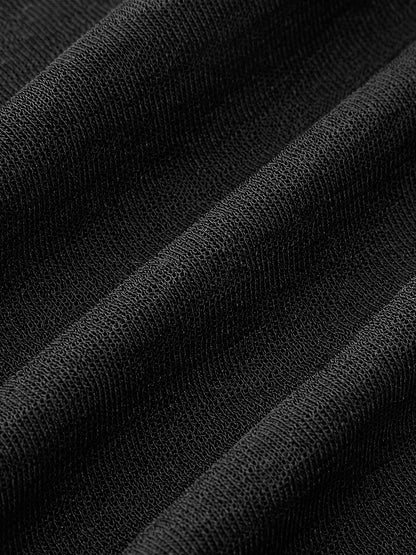 Düz Boyun Şeffaf Panel Jersey Üst