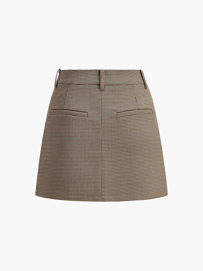 Kare Cepler A-Line Mini Etek