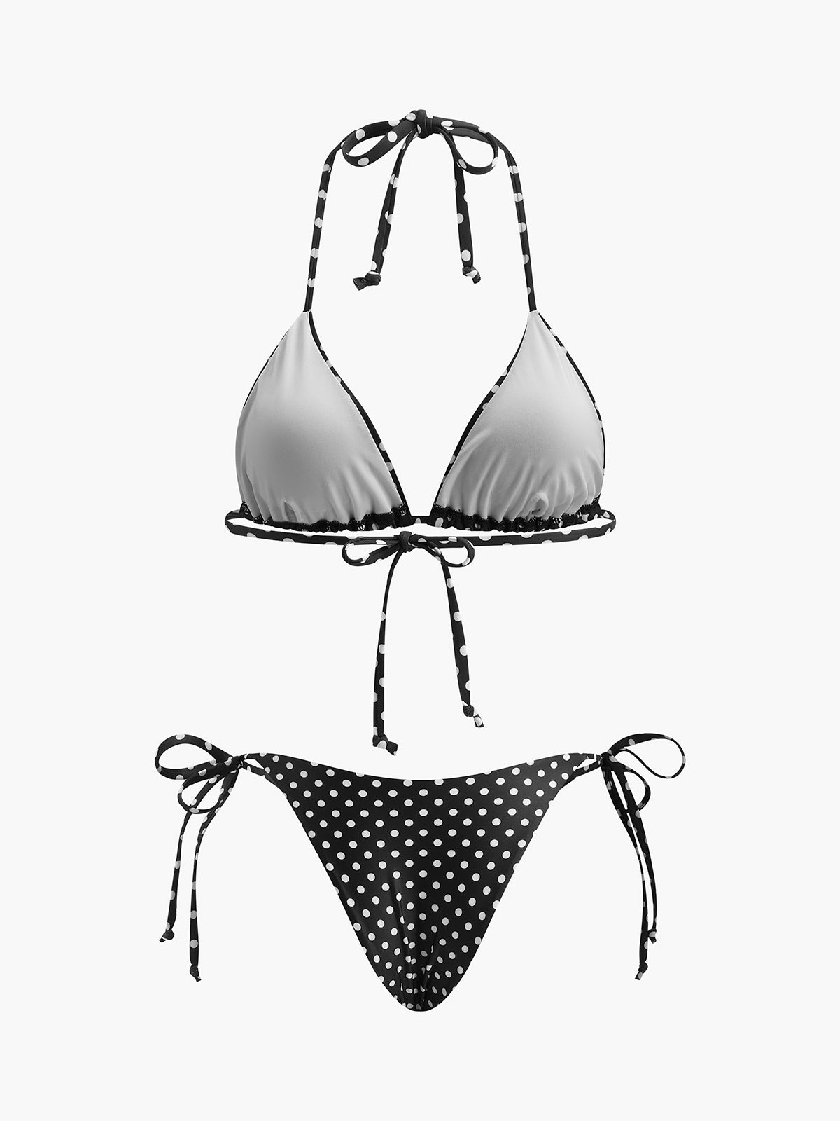 Puantiyeli Bağlamalı Bikini Seti