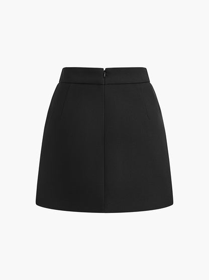 Erime Belte Saten Mini Etek