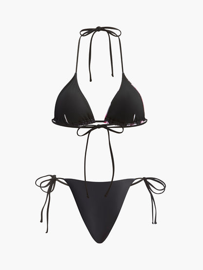 Çiçek Baskılı, File Etekli Bikini