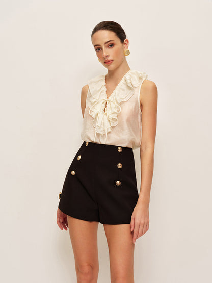 High Waist Two Button Shorts