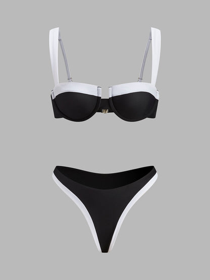 Kontrast Detaylı Kesikli Bikini Seti