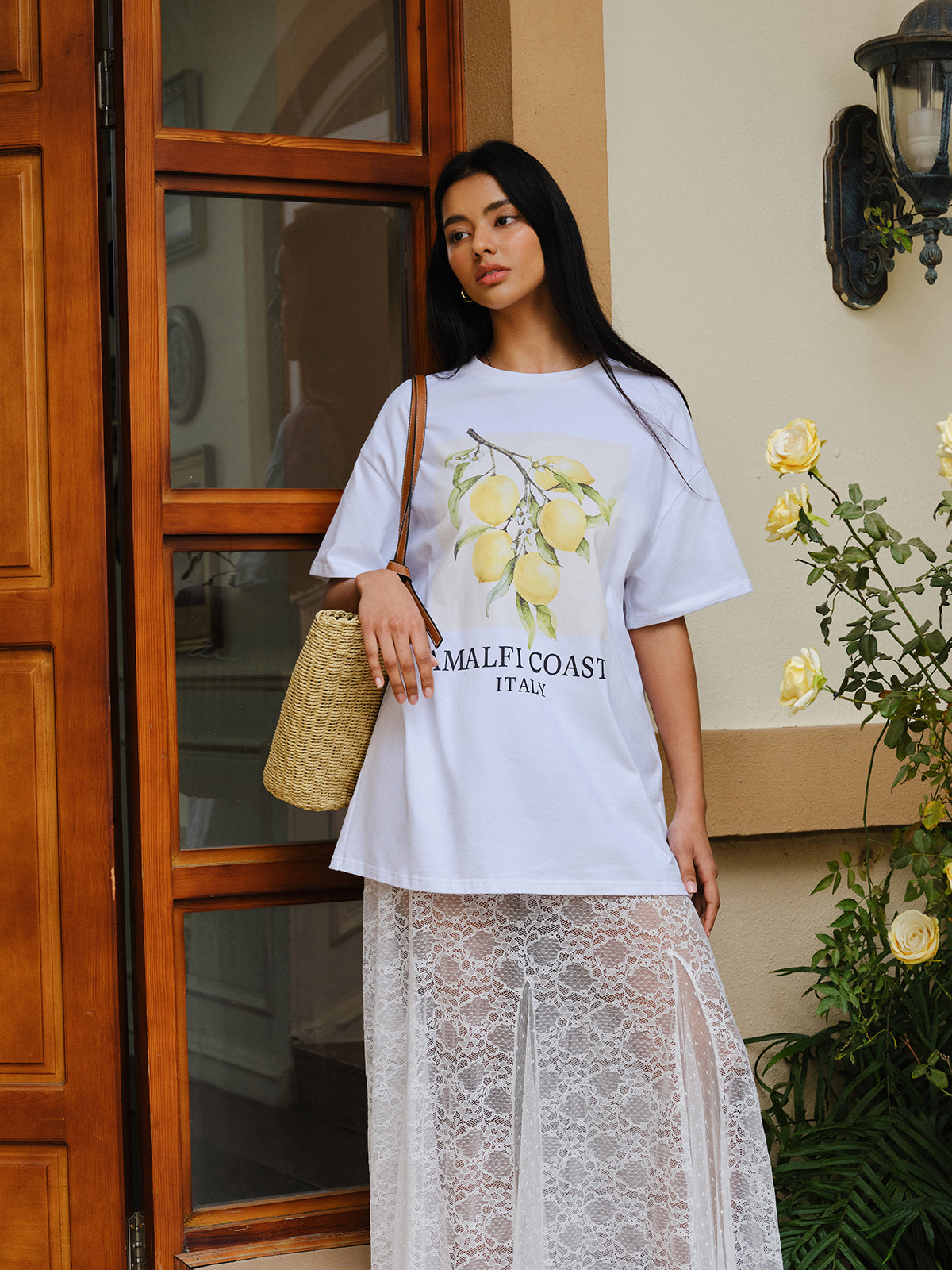 Pamuk Baskı Oversized Tişört