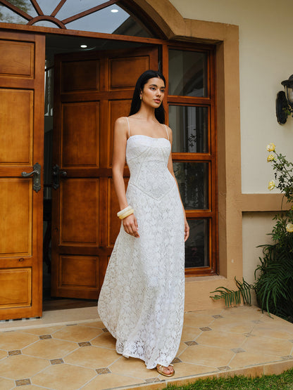 Dantel Spagetti Askılı Elbise