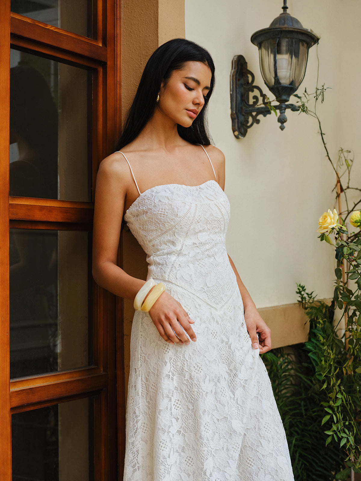 Dantel Spagetti Askılı Elbise