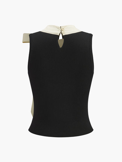 Renk Bloklu Kemerli Süveter