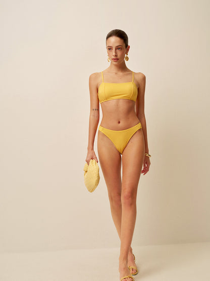 Dokulu Yuvarlak Yaka Bikini Seti