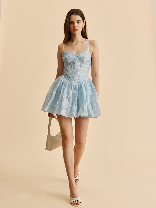 Flowered Corset Strappy Dress