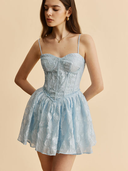 Flowered Corset Strappy Dress