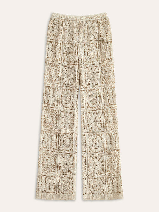 Yarı Şeffaf Esnek Orta Bel Pantolonlar